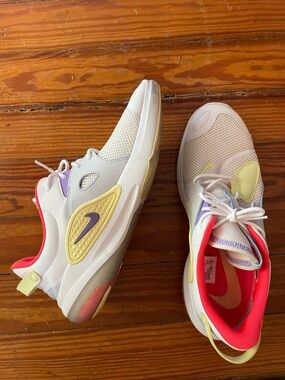 Nike Joyride CC White with Purple, Yellow & Coral Accents